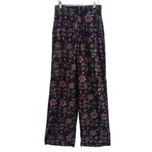 Zara Pants Womens Small Wide Leg Floral Lightweight Cotton Fairygrunge Feminine